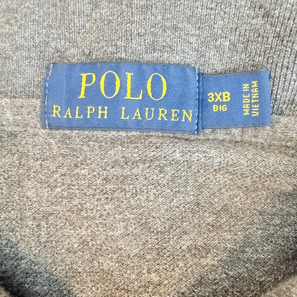 Polo Ralph Lauren Polo Shirt Mens 3XB Grey Big & Tall Pique Cotton Classic Pony